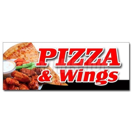 PIZZA & WINGS DECAL Sticker Brick Oven New York Chicago Italian Spicy